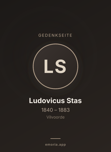 Gedenkportrait von Ludovicus Stas