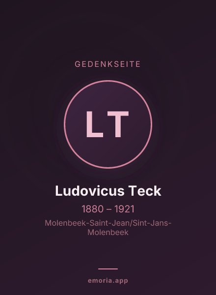 Gedenkportrait von Ludovicus Teck