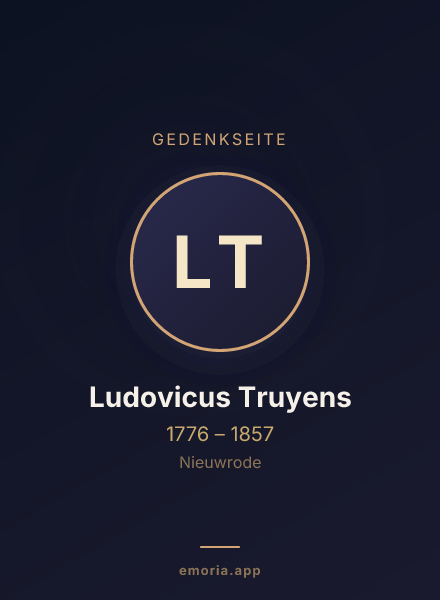 Gedenkportrait von Ludovicus Truyens