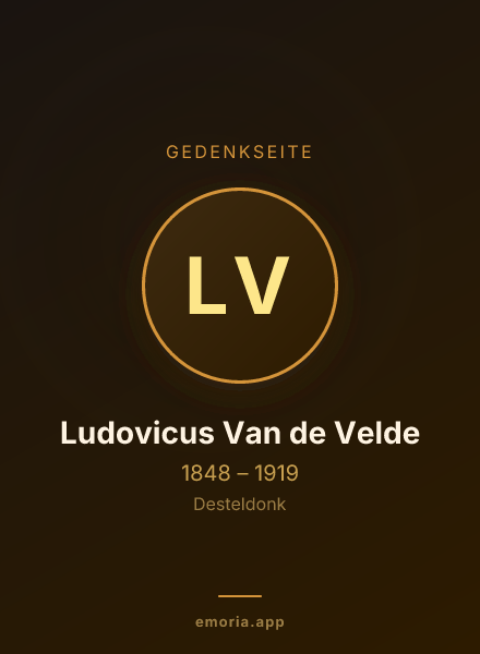 Gedenkportrait von Ludovicus Van de Velde