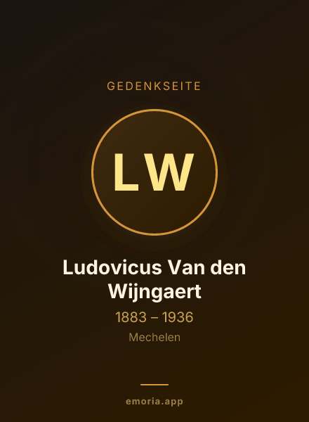 Gedenkportrait von Ludovicus Van den Wijngaert