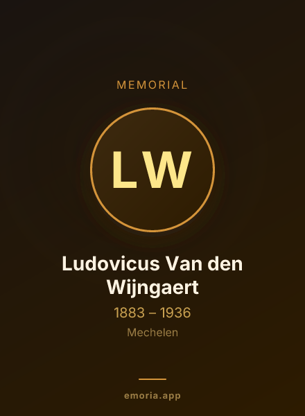 Memorial portrait of Ludovicus Van den Wijngaert