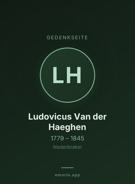 Gedenkportrait von Ludovicus Van der Haeghen