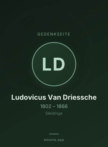 Gedenkportrait von Ludovicus Van Driessche