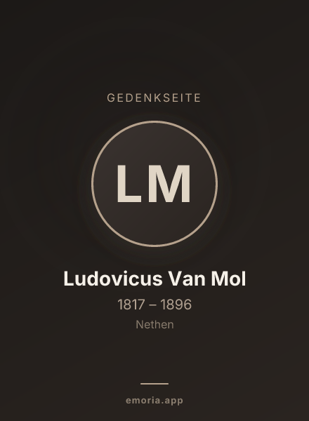 Gedenkportrait von Ludovicus Van Mol