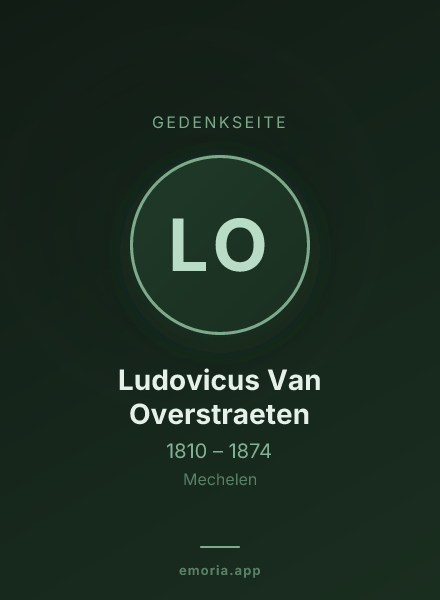 Gedenkportrait von Ludovicus Van Overstraeten