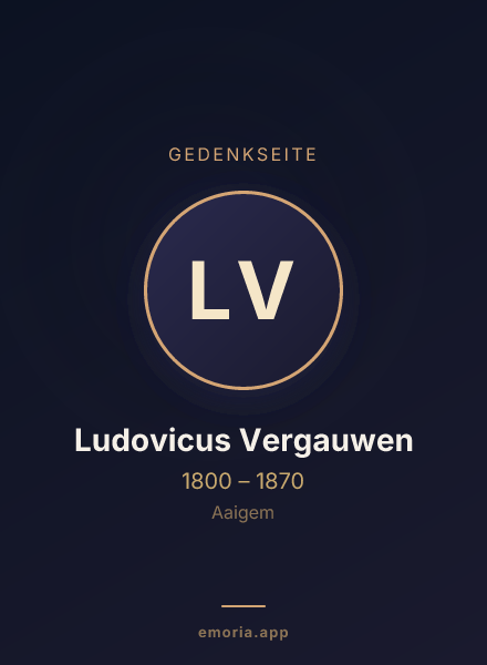 Gedenkportrait von Ludovicus Vergauwen