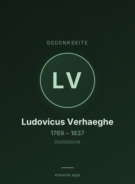 Gedenkportrait von Ludovicus Verhaeghe