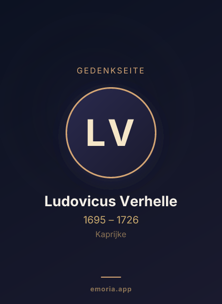 Gedenkportrait von Ludovicus Verhelle