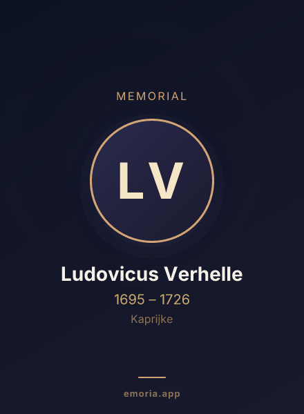 Memorial portrait of Ludovicus Verhelle
