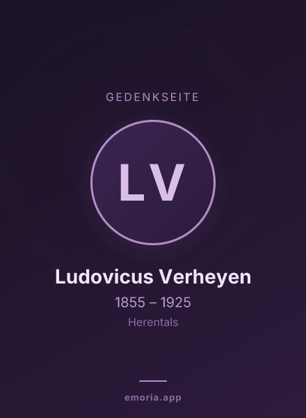 Gedenkportrait von Ludovicus Verheyen