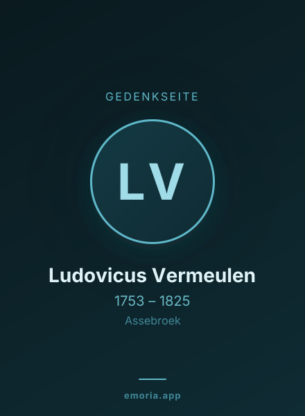 Gedenkportrait von Ludovicus Vermeulen