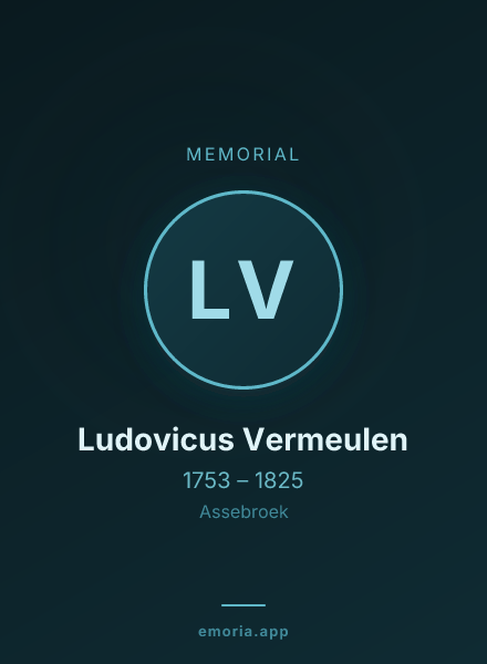 Memorial portrait of Ludovicus Vermeulen