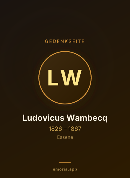 Gedenkportrait von Ludovicus Wambecq
