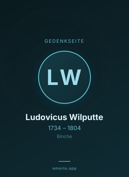 Gedenkportrait von Ludovicus Wilputte