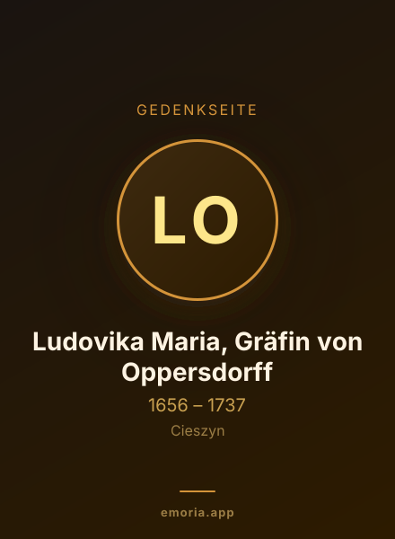 Gedenkportrait von Ludovika Maria, Gräfin von Oppersdorff