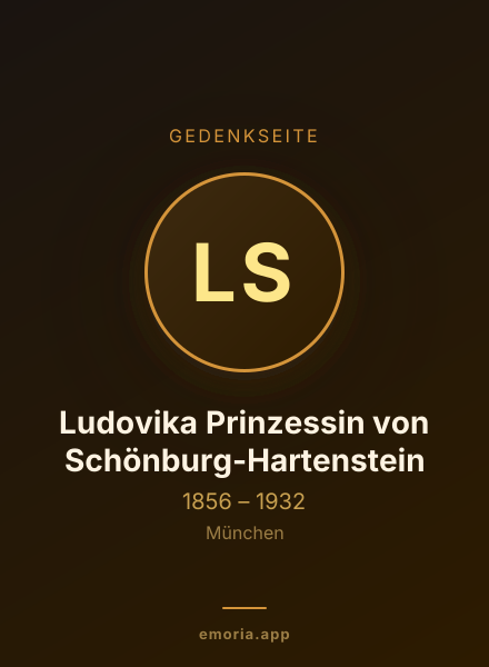 Gedenkportrait von Ludovika Prinzessin von Schönburg-Hartenstein