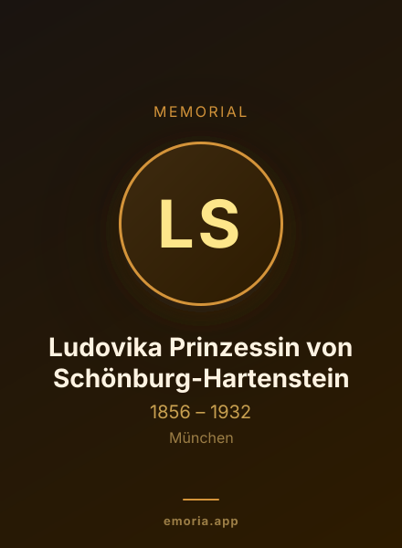 Memorial portrait of Ludovika Prinzessin von Schönburg-Hartenstein