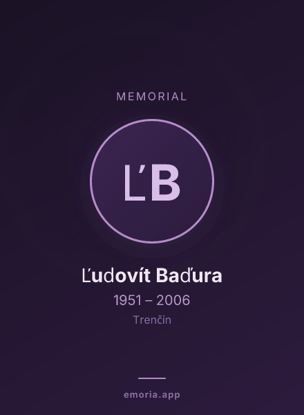 Memorial portrait of Ľudovít Baďura