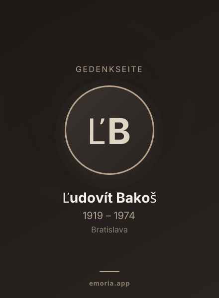 Gedenkportrait von Ľudovít Bakoš