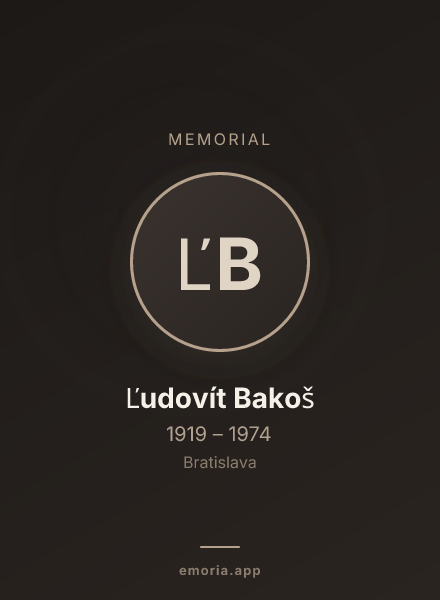 Memorial portrait of Ľudovít Bakoš