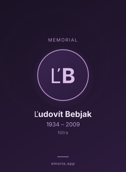 Memorial portrait of Ľudovít Bebjak