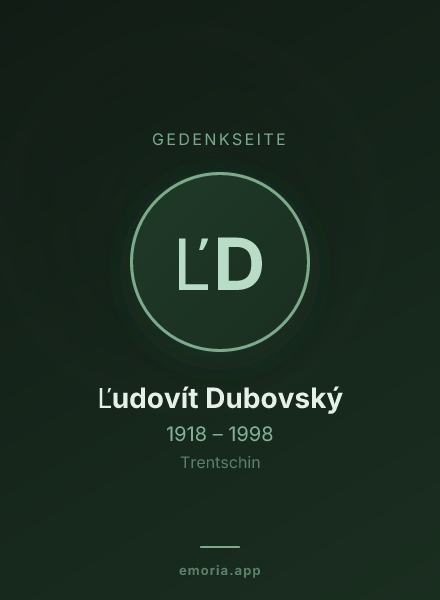 Gedenkportrait von Ľudovít Dubovský