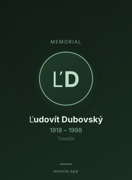 Memorial portrait of Ľudovít Dubovský