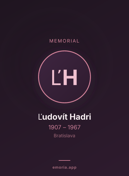 Memorial portrait of Ľudovít Hadri