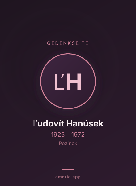 Gedenkportrait von Ľudovít Hanúsek