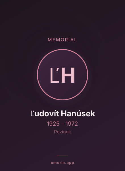 Memorial portrait of Ľudovít Hanúsek