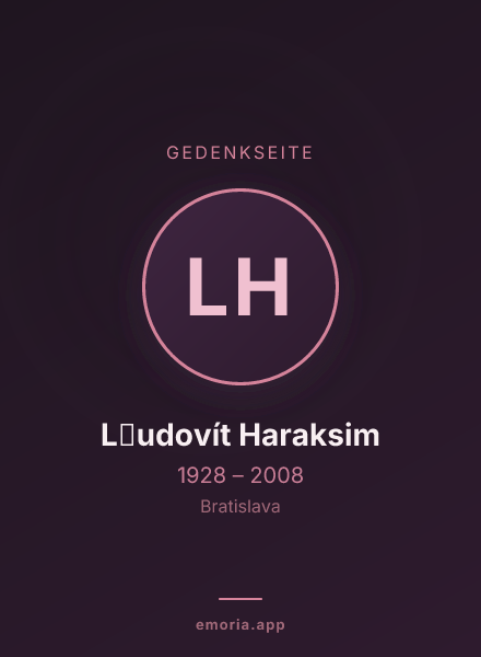Gedenkportrait von L̕udovít Haraksim