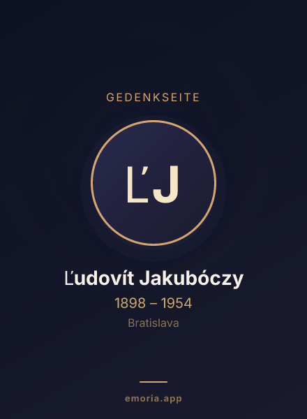 Gedenkportrait von Ľudovít Jakubóczy