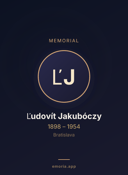 Memorial portrait of Ľudovít Jakubóczy