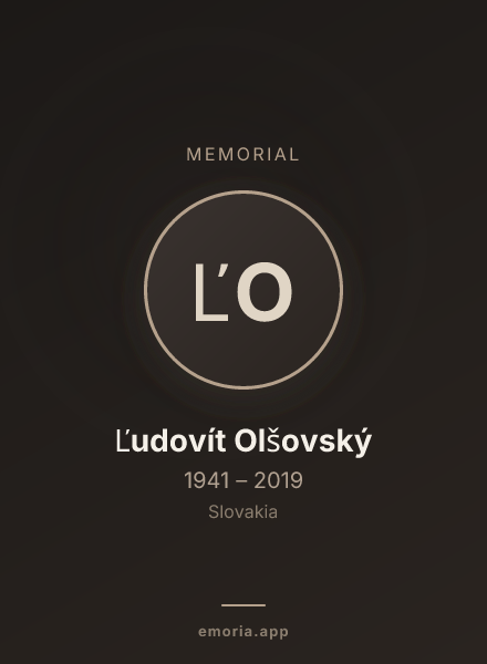 Memorial portrait of Ľudovít Olšovský
