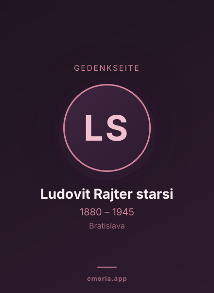 Gedenkportrait von Ludovit Rajter starsi