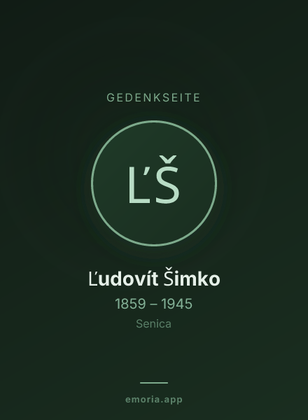 Gedenkportrait von Ľudovít Šimko