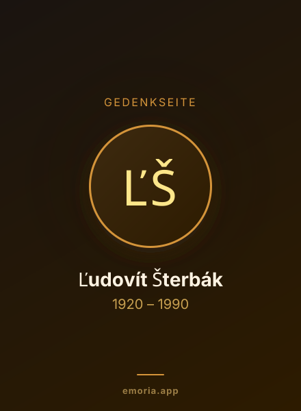 Gedenkportrait von Ľudovít Šterbák