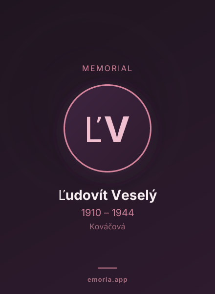 Memorial portrait of Ľudovít Veselý