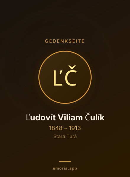 Gedenkportrait von Ľudovít Viliam Čulík