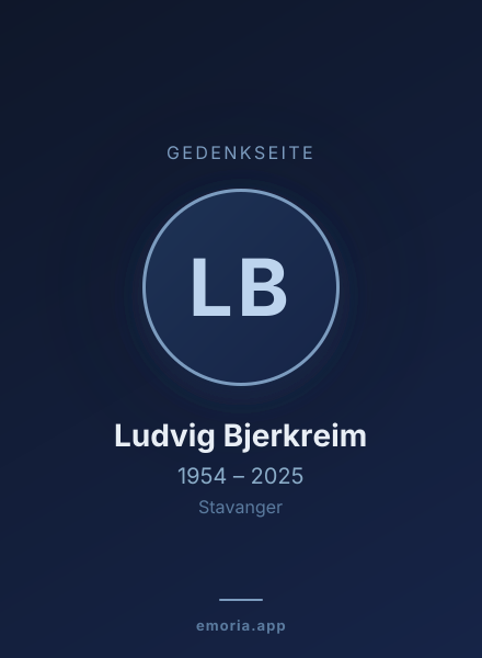 Gedenkportrait von Ludvig Bjerkreim