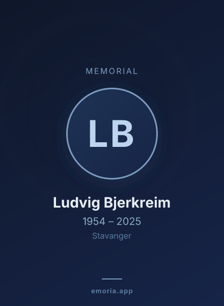 Memorial portrait of Ludvig Bjerkreim