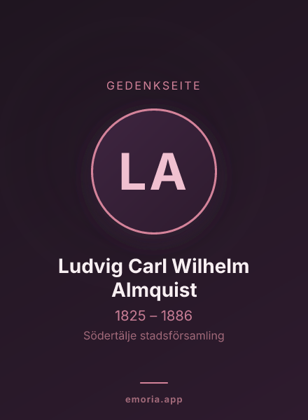 Gedenkportrait von Ludvig Carl Wilhelm Almquist