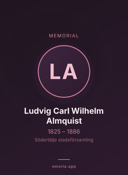 Memorial portrait of Ludvig Carl Wilhelm Almquist