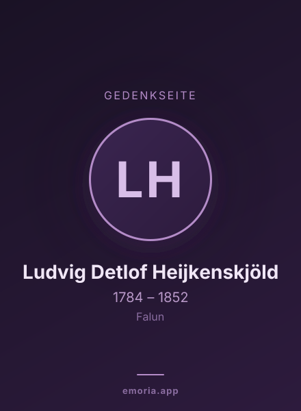Gedenkportrait von Ludvig Detlof Heijkenskjöld