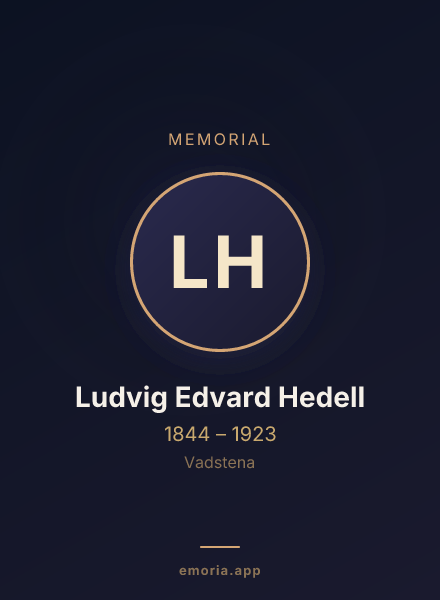 Memorial portrait of Ludvig Edvard Hedell