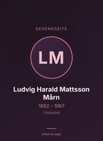 Gedenkportrait von Ludvig Harald Mattsson Mårn