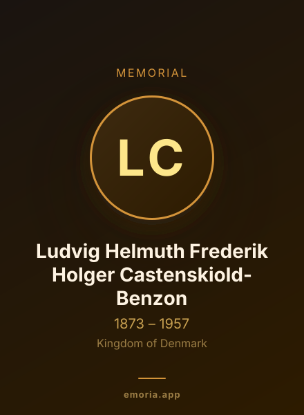 Memorial portrait of Ludvig Helmuth Frederik Holger Castenskiold-Benzon