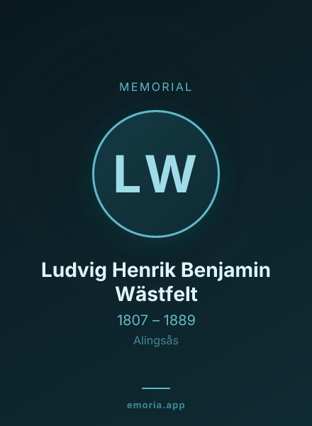 Memorial portrait of Ludvig Henrik Benjamin Wästfelt