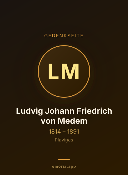 Gedenkportrait von Ludvig Johann Friedrich von Medem